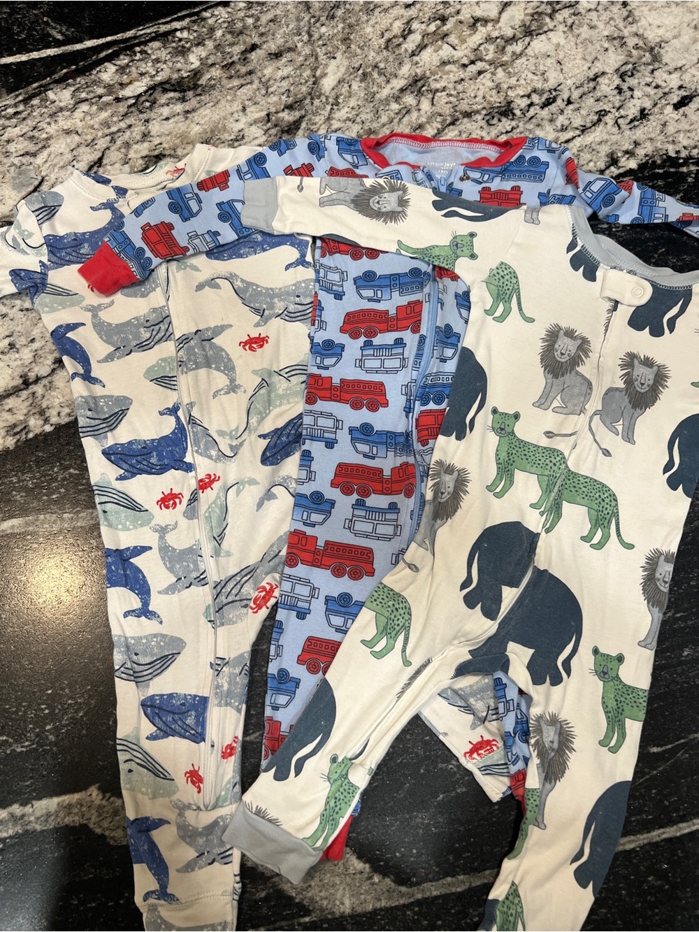 18M Baby Boy Sleepers Bundle Little Planet & Carter’s Organic Zip Pajamas (3)